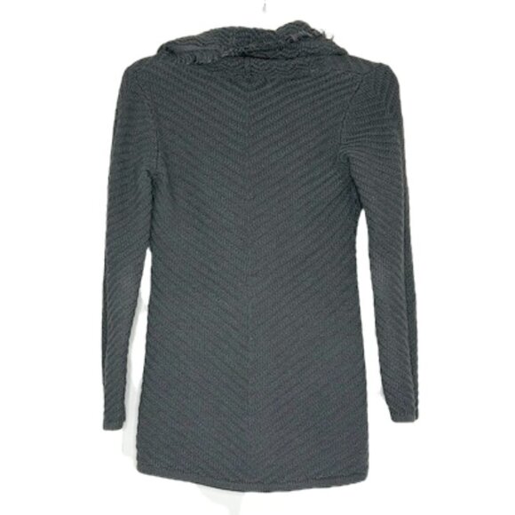 2/$30 Style & Co. Gray Grey Knit Cowl Neck Sweater Size PS Long Sleeve fringe - Picture 7 of 8